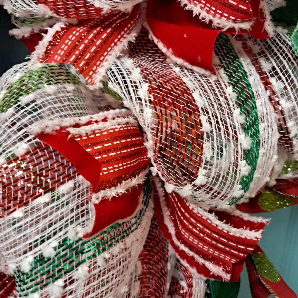 Christmas Festive Red and Green Holiday Wreath